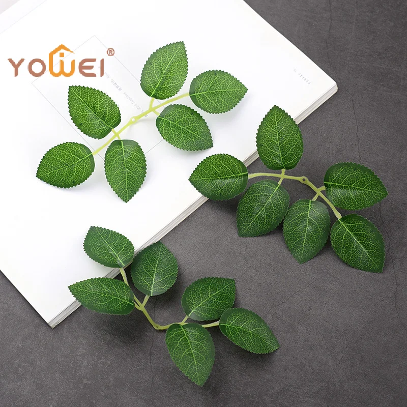 Latest 10/30/50pcs Rose Leaves Artificial Greenery Fake Rose Flower Leaves DIY Craft