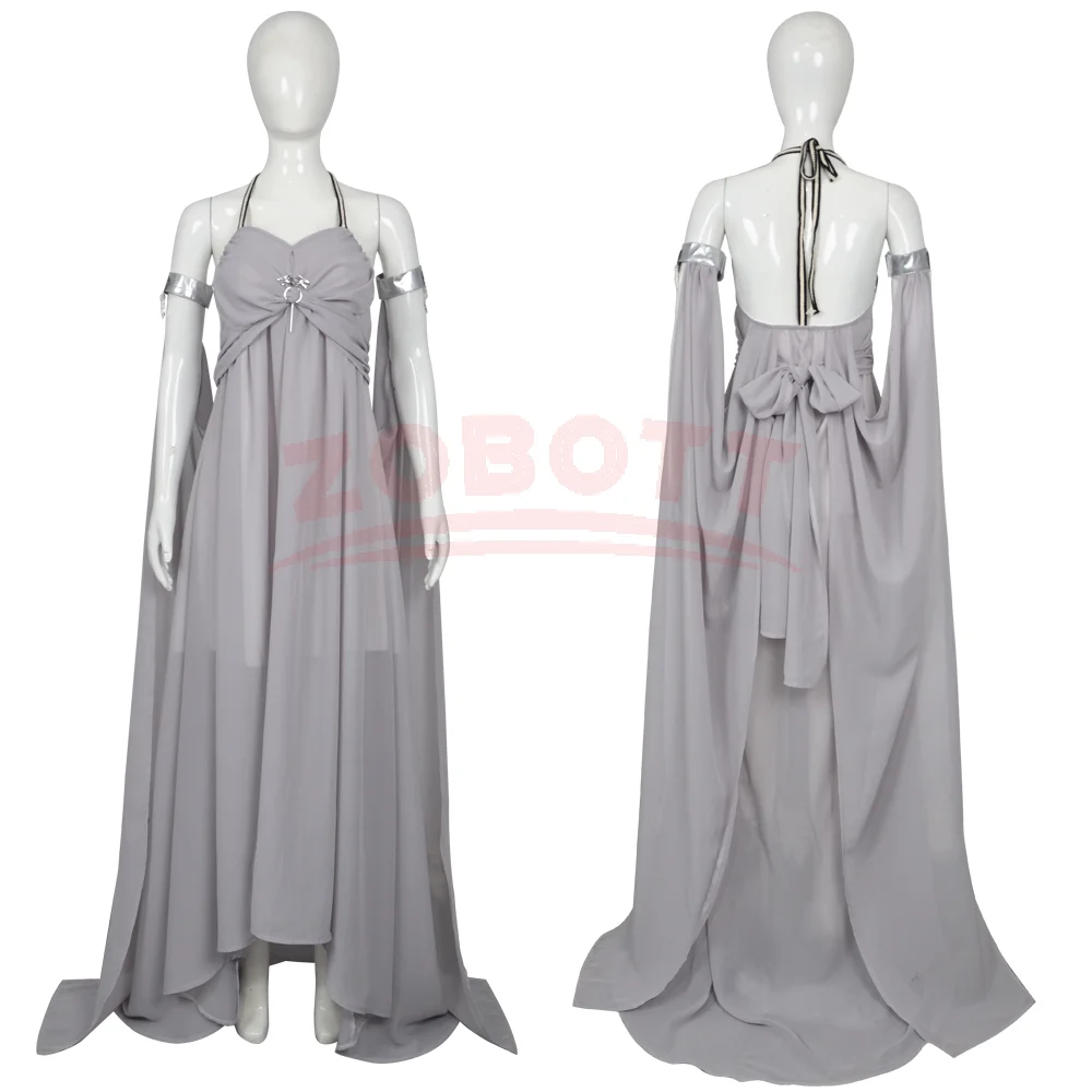daenerys targaryen grey dress Anime Cosplay Costume Mother of Dragons Halter Backless Gown Halloween Carnival Party College Grad Party