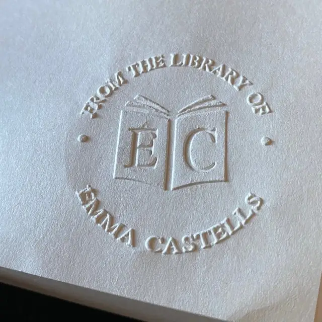 From the library of embosser, Custom Embosser Stamp,Book Embosser,Library Stamp, Monogram Embosser Stamp