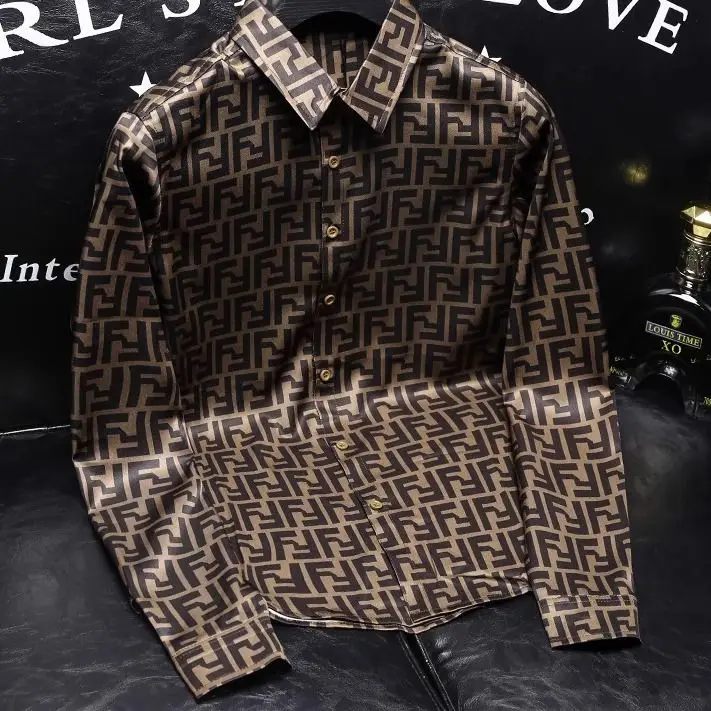 High-end long-sleeved shirt men's ruffian handsome Korean version slim-fitting new lazy style fashion shirt