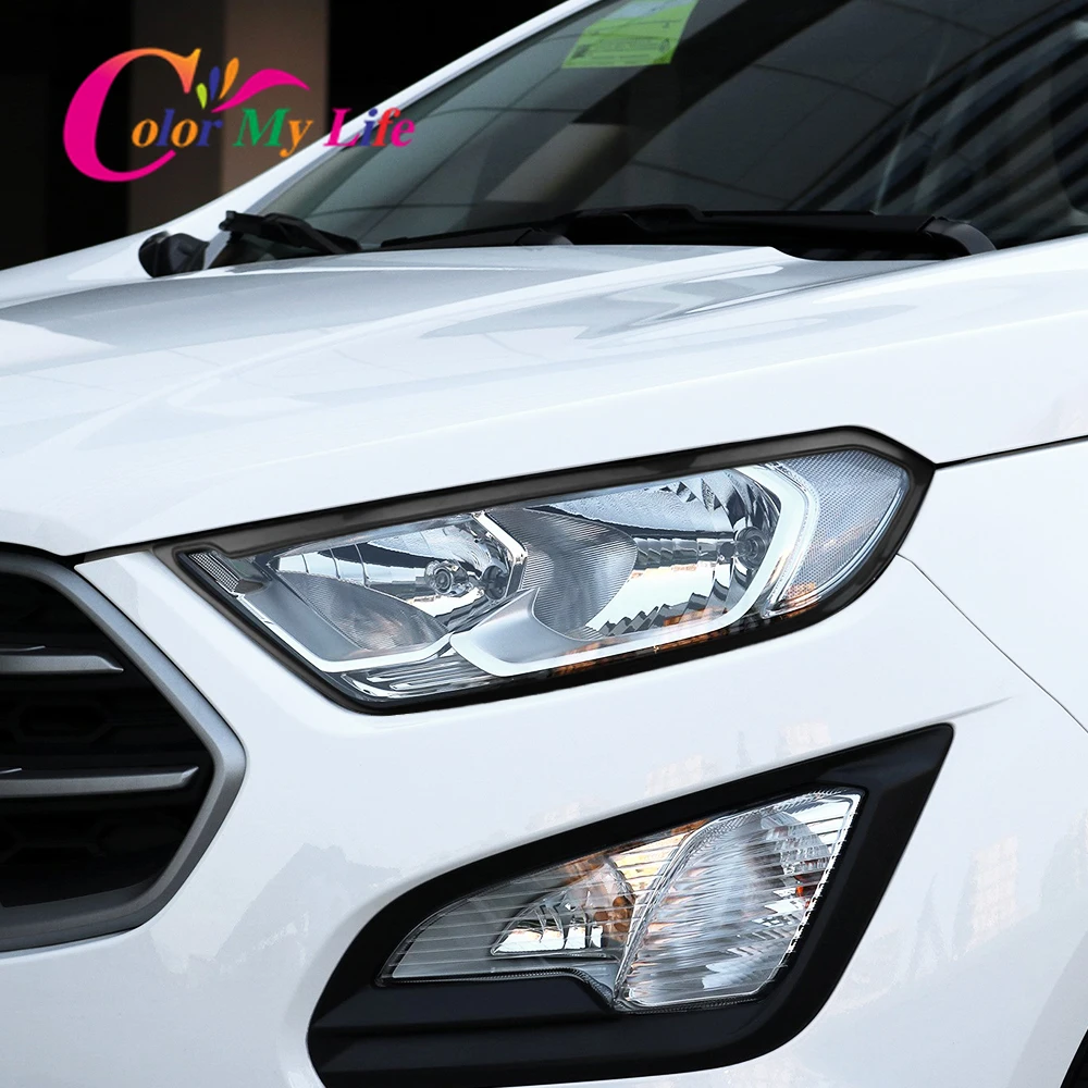 Color My Life 2Pcs Car Front Fog Lamps Decoration Cover Car Headlights Trim Sticker Fit for Ford Ecosport 2017 2018 Accessories