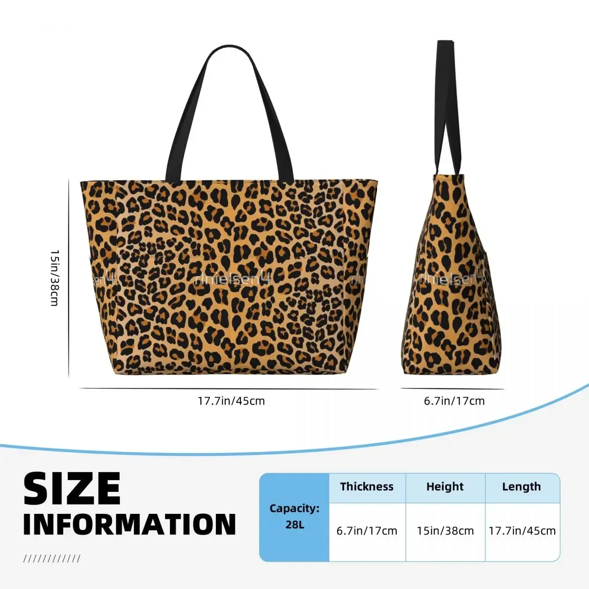 Customizável leopardo impressão Travel Bag, sacola de praia, compras presentes, presente de aniversário, padrão multi-estilo