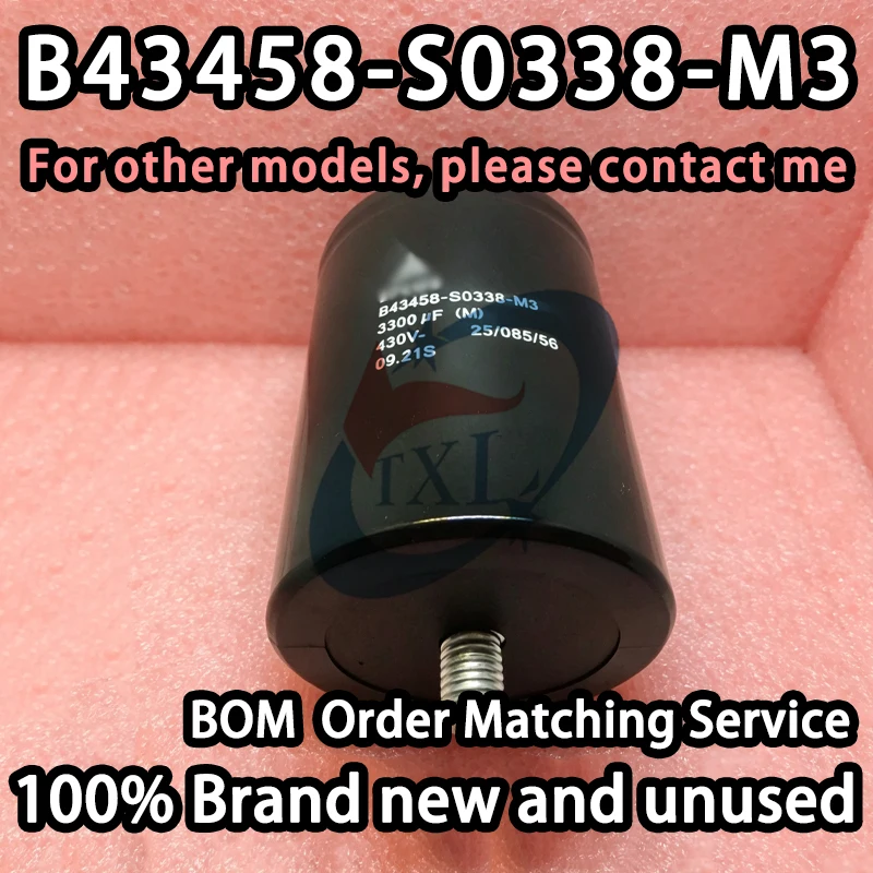 [100% Brand New] B43458-S0338-M3 430V 3300μF 85℃ 76.9x106.7mm Screw Terminal Aluminum Electrolytic Capacitor for Inverter