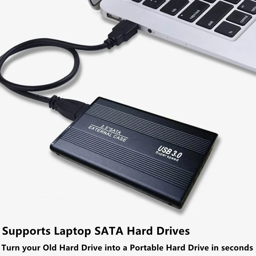 2.5インチハードドライブエンクロージャ USB 3.0 - SATA IIIアダプター、2.5インチSSD & HDD対応 外付けハードドライブエンクロージャ PC/コンピューター用
