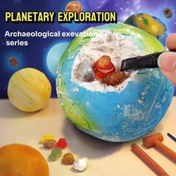 Children's Archaeology Digging Toys Solar System Planet Gems Handmade Treasure Hunting Mystery Boxes Gifts for Boys Girls