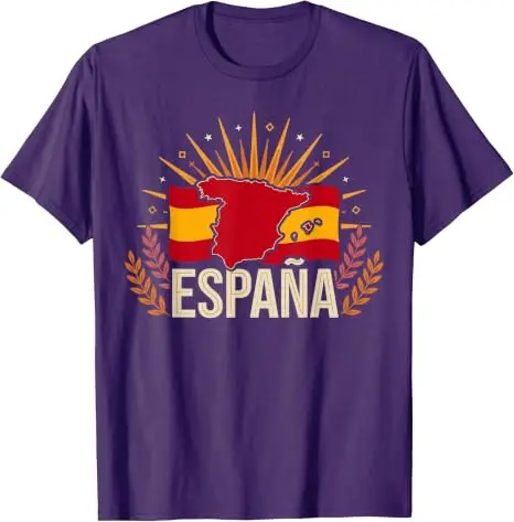 Spanisches Fan Retro Vintage Spanien Flagge T-Shirt Y2k Fußball Sportbekleidung Trikot Espana Fußballmannschaft Fans Grafik-Bekleidung Spanisches T-Shirt – Detail 15