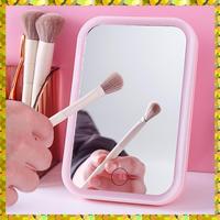 AGLH LED Vanity Mirror With Lights Portable Cosmetic Travel Tabletop Make Up Lighted Desk Mirror USB Rechargeable