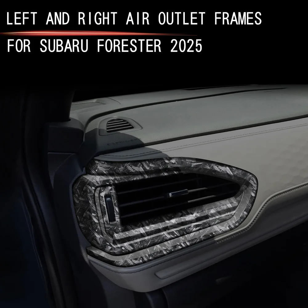 

For Subaru Forester 2025 ABS carbonfiber front dashboard Lower left right air conditions outlet cover side AC vent cover sticker