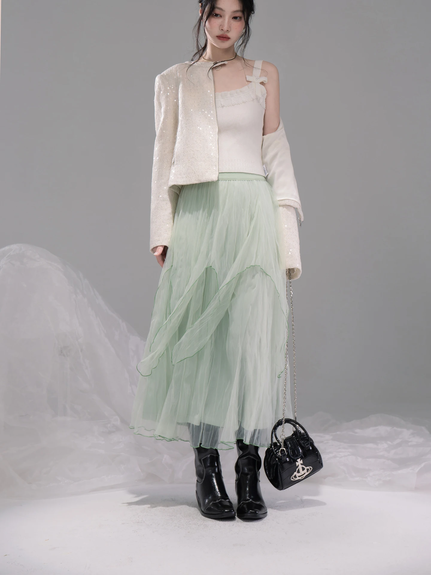 

Юбка COTRE Early Spring Wave Cloud: дышащая асимметричная юбка А-силуэта из нейлоновой ткани для женщин, свободный крой, эластичный пояс