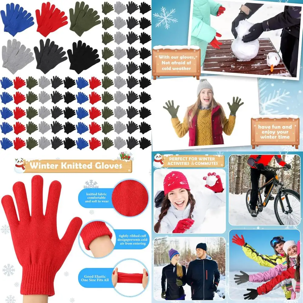 

Bulk Winter Knitted Warm Gloves, 150 Pairs, Unisex, Ideal for Men and Women, Perfect Christmas Gift for Homeless and Outdoor Act