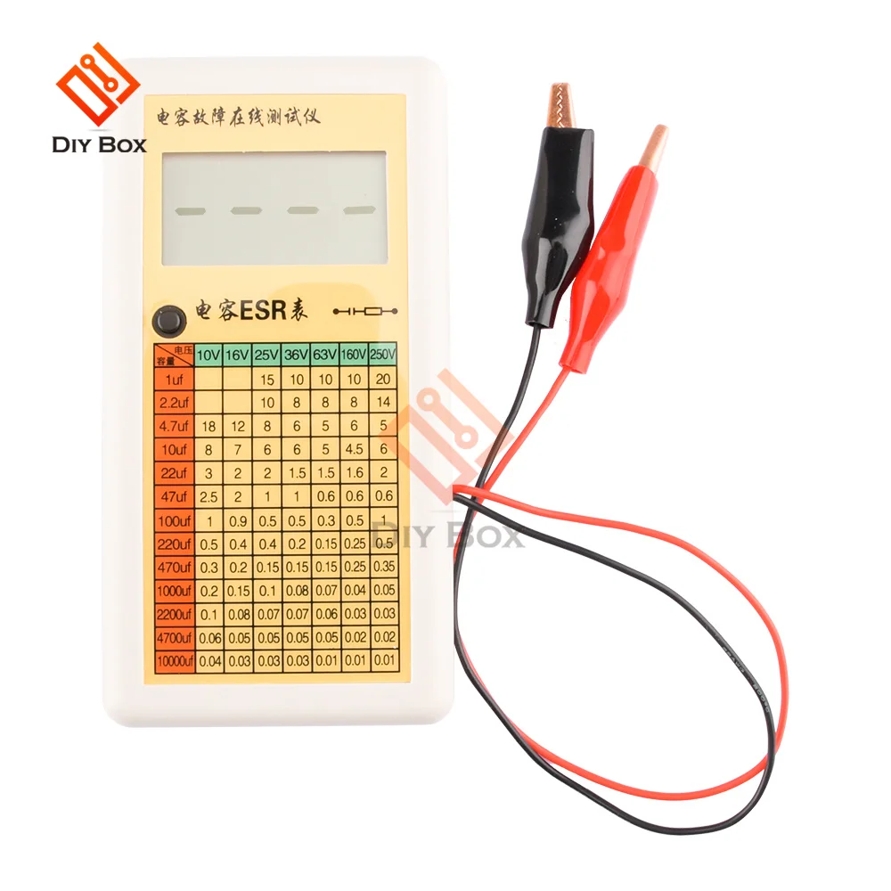 

LCD Digital Capacitor ESR Tester Internal Resistance Meter Test In Circuit Capacitance ESR Meter Capacitor Fault Online Tester