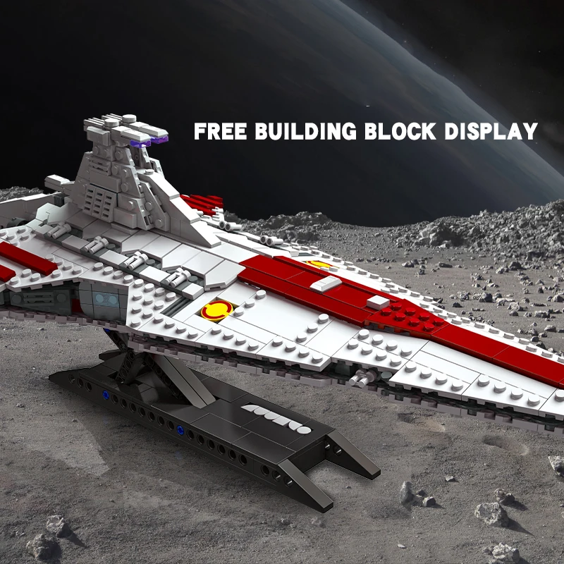 960PCS Space Battleship Building Blocks Spaceship Defense Ship MOC Model Bricks Kits Desktop Decoration Kids Toys Birthday Gifts