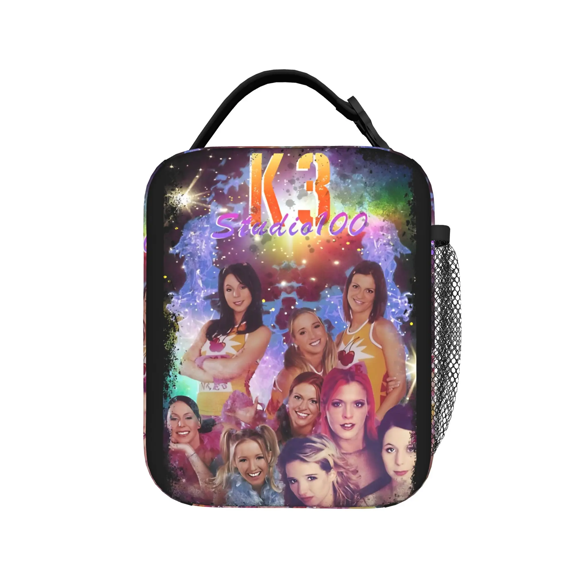 K3 Studio100 Girl Group Lunch Bag  Casual Lunch Box For Unisex Outdoor Portable Cooler Bag Oxford Print Thermal Tote Handbags