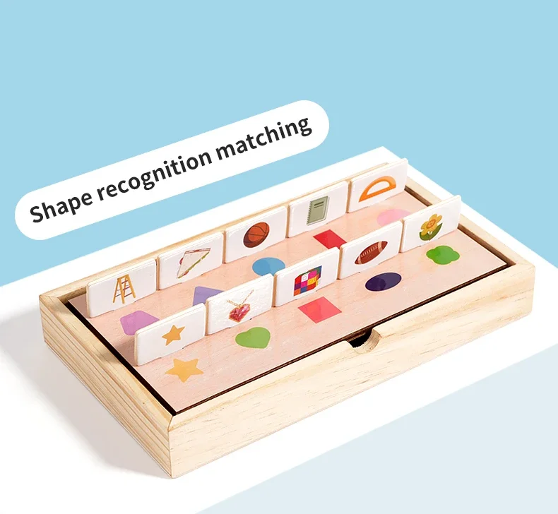 Holzmuster-Form-Matching-Spiel für Kinder, frühes Lernspielzeug, farbige kognitive Tierspielbox-Geschenke