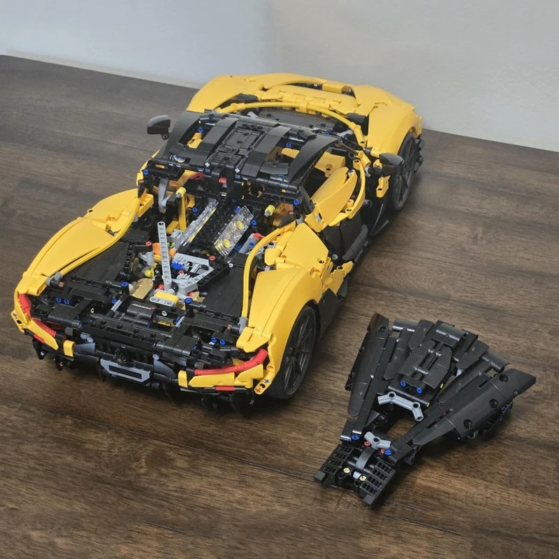 MOC-222472 고품질 기술 슈퍼 스포츠카 모델 조립 블록 벽돌 하이퍼카 DIY 퍼즐 장난감 어린이를위한 생일 선물