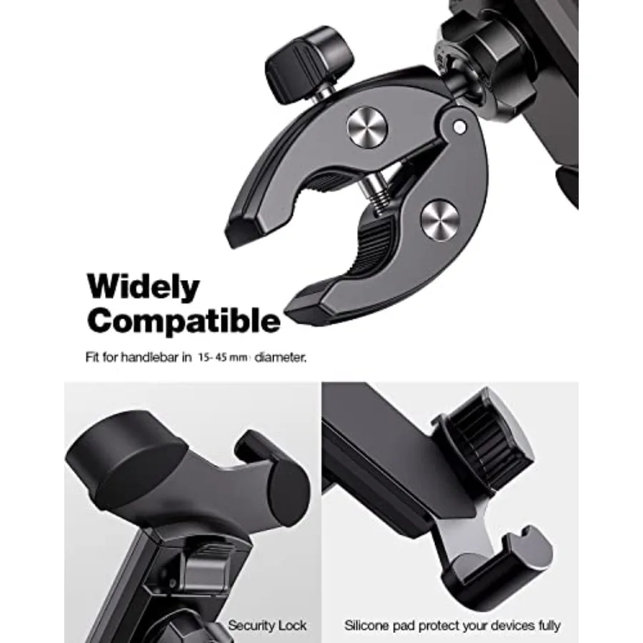 Универсальное велосипедное крепление для телефона для езды на мотоцикле: прочная и безопасная конструкция с управлением одной рукой, регулировка вращения на 360° Integ