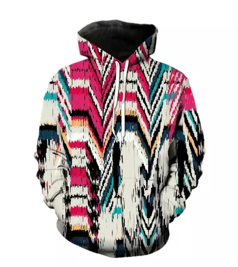 

New Abstract Geometric 3D Printed Hoodie Men Harajuku Fashion Y2K Hooded Sweatshirt Autumn Hip Pop Street Long Sleeve Pullovers