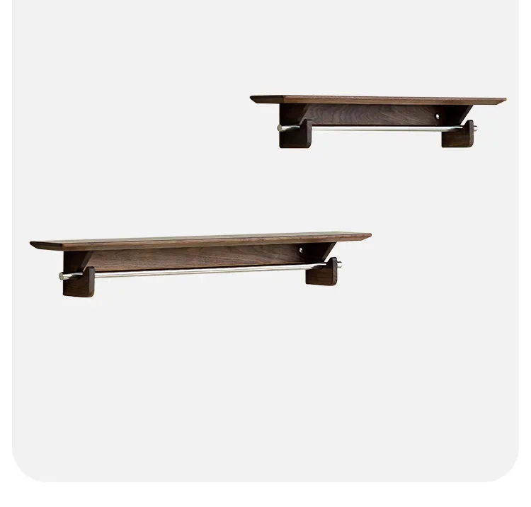 

Black walnut solid wood rack one board kitchen dining room wall baffle cup shelf wall hanging storage