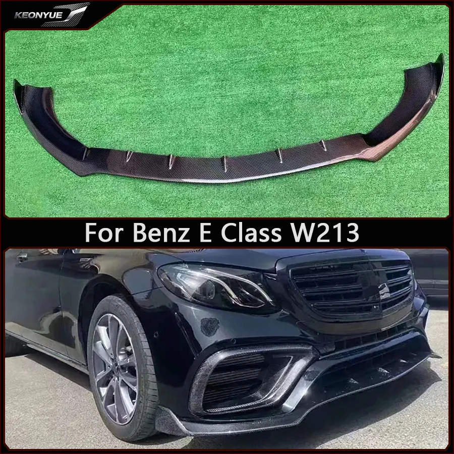 Für Mercedes Benz E-Klasse W213 E63 E63S Carbonfaser Frontlippe Auto Frontstoßstange Diffusor Spoiler Autozubehör Bodykit