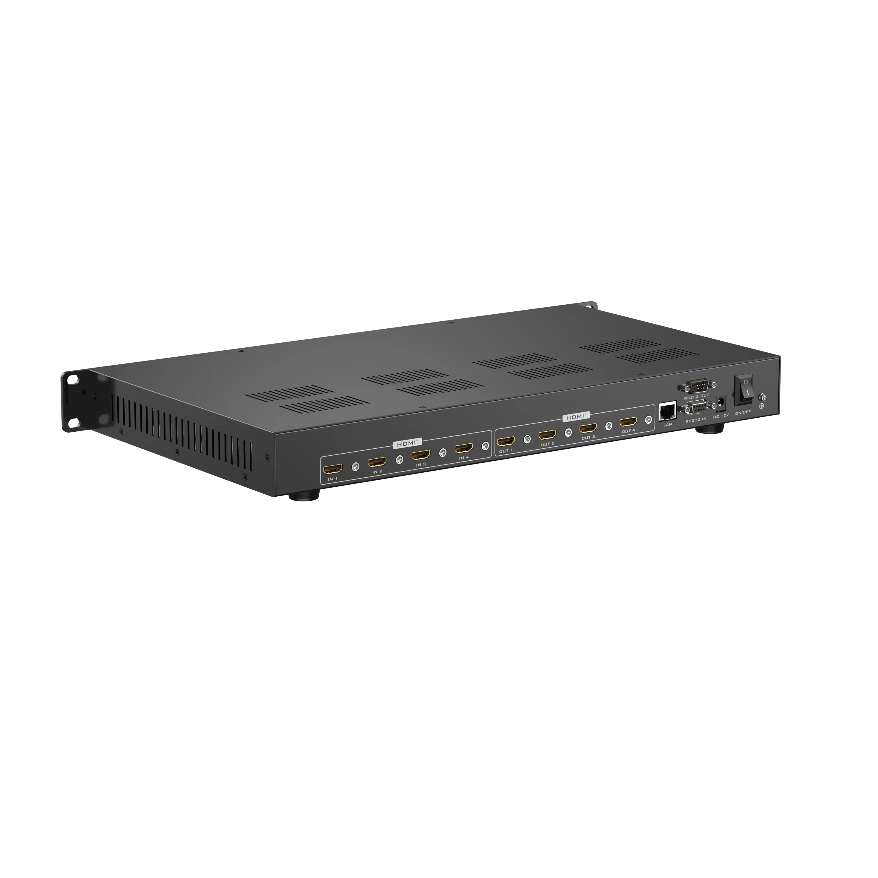 8K 60HZ Matrix Switcher 4x4 4 in 4 Out W/ 3.5mm Audio, Support Web/APP/IR/RS232
