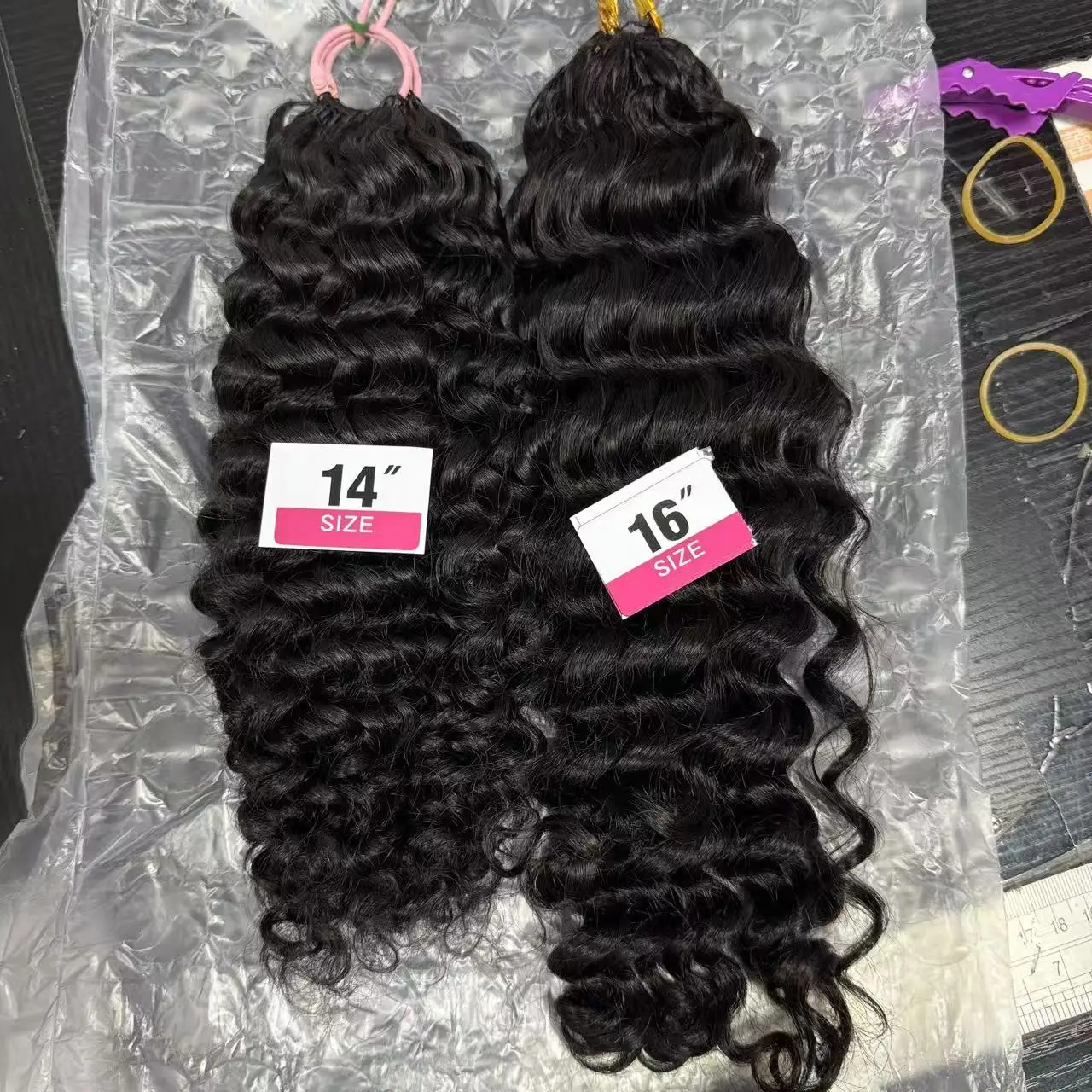 Vorgetrennte Häkel-Menschenhaar-Bündel Jerry Kinky Curly Body Water Deep Wave Haarverlängerung für böhmische Webarten