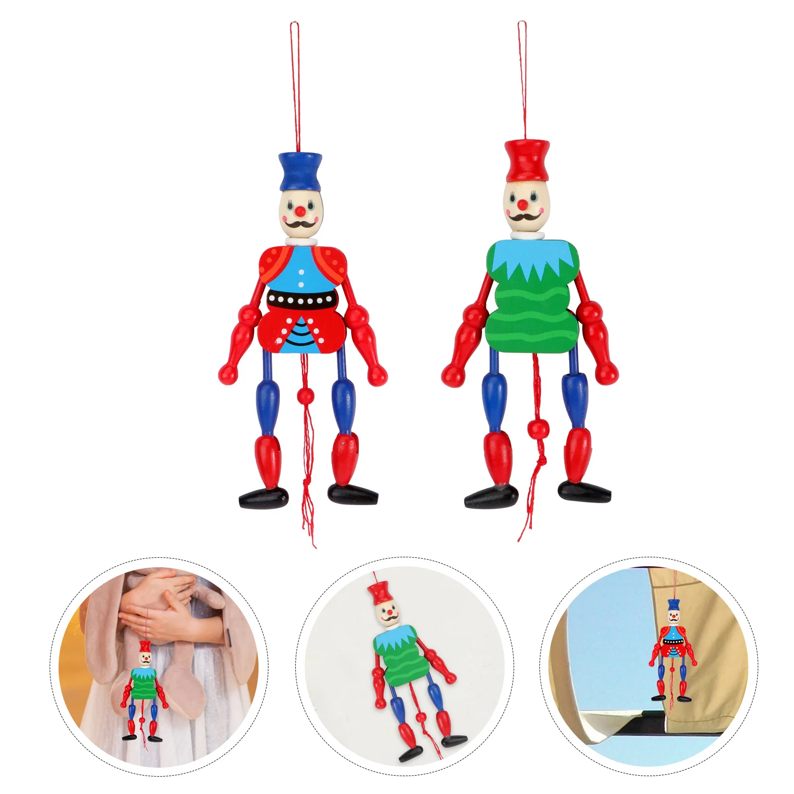 2 Stuks Houten Koning Marionet Elegante Figuur Craft Duurzaam Praktisch Langdurig Gebruik Geweldig Verjaardagscadeau Houten Marionet