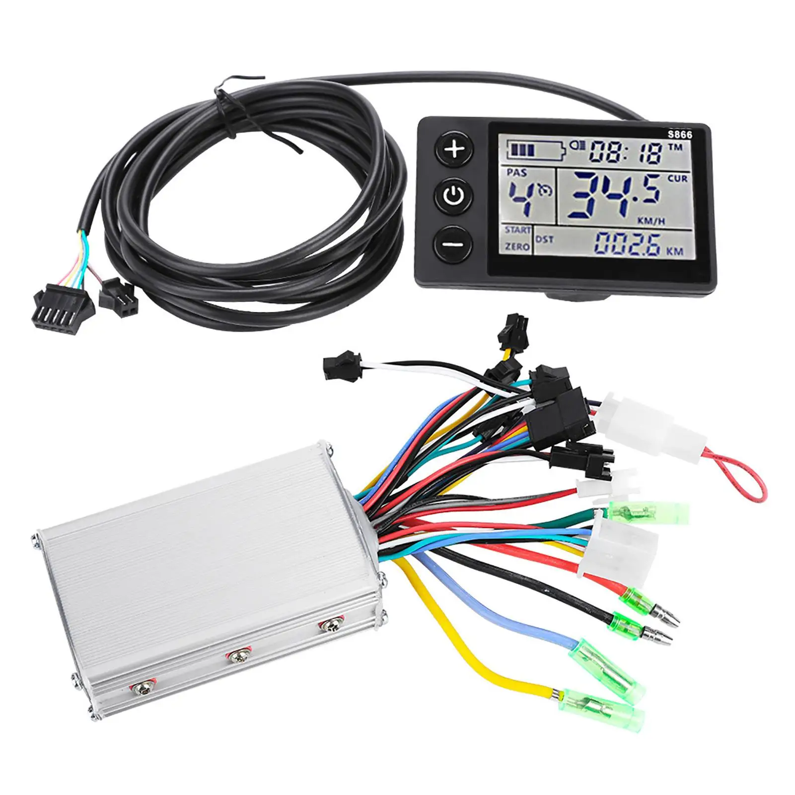 

Electric Bike Controller LCD Display Panel 24V/36V/48V 250W-350W Brushless Meter E-bike Scooter