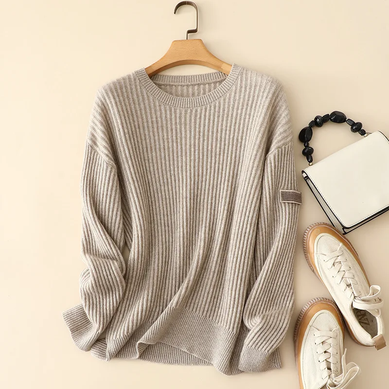 

masigoch europe new fashion ribbed knit luxury 100% cashmere knitted sweaters women knitwear