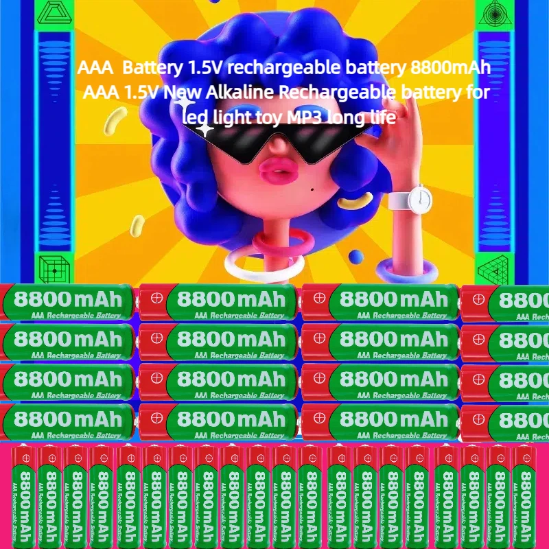 

AAA Battery 1.5V Rechargeable Battery 8800mAh AAA 1.5V New Alkaline Rechargeable Battery for Led Light Toy MP3 Long Life