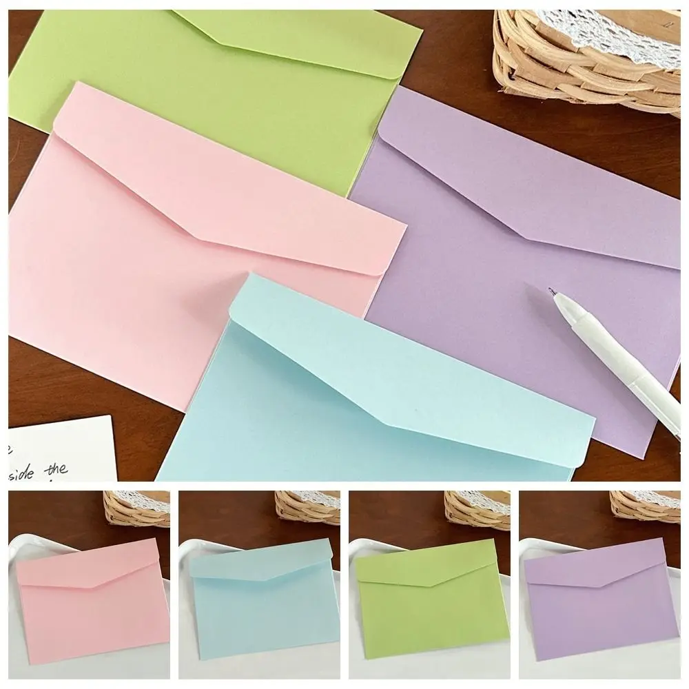 5 Pcs Portable Kawaii Macaron Envelopes Macaron Color Colorful Greeting Cards High Appearance Level Mini Packing Envelope Party