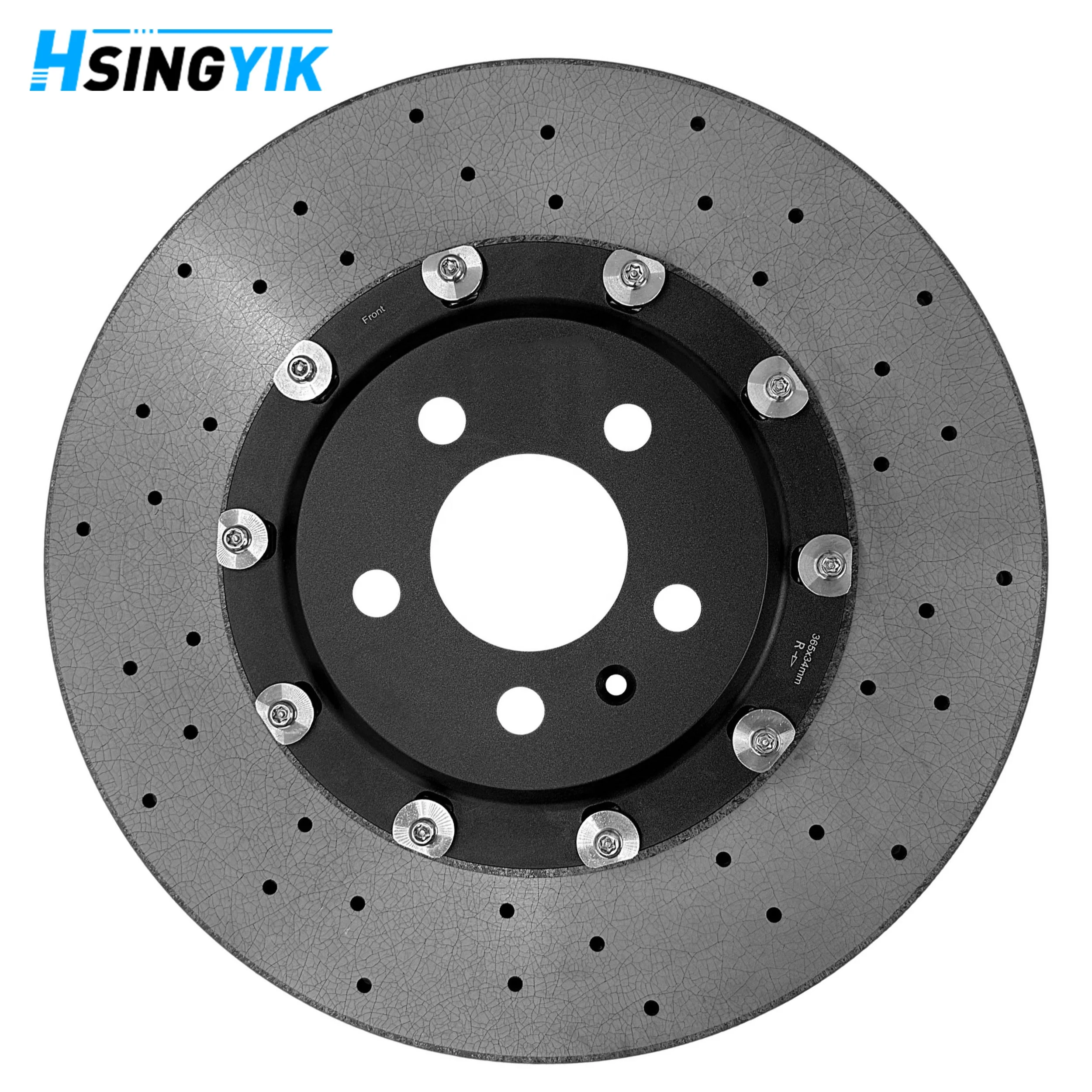 Hsingyik Front Carbon Ceramic Brake Disc Rotor For Audi A5 RS5 R8 8T0615301 365X34MM
