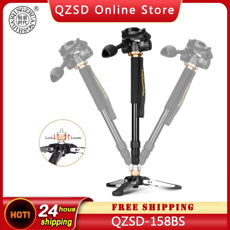 

Professional Aluminium Camera Tripod 138cm Video Monopod with Filp Leg Lock and Q01 Handle Head for Canon Nikon Camera 158BS