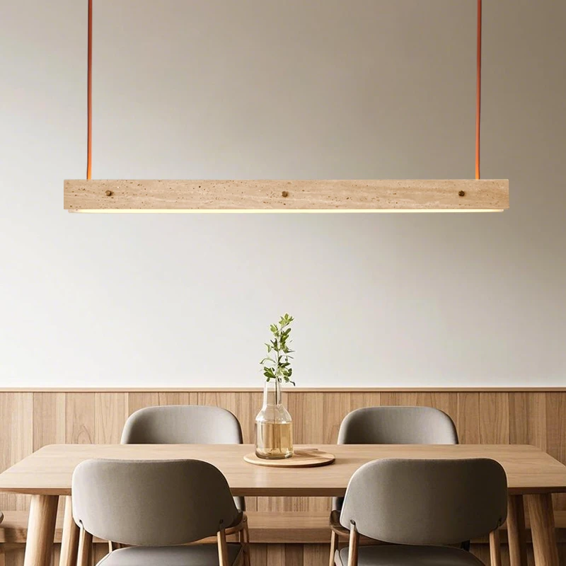 

Подвесной светильник в японском стиле ваби-саби из желтого известняка, ретро-стиль, для дома, длинный светильник для чайной комнаты, подвесной светильник для ресторана