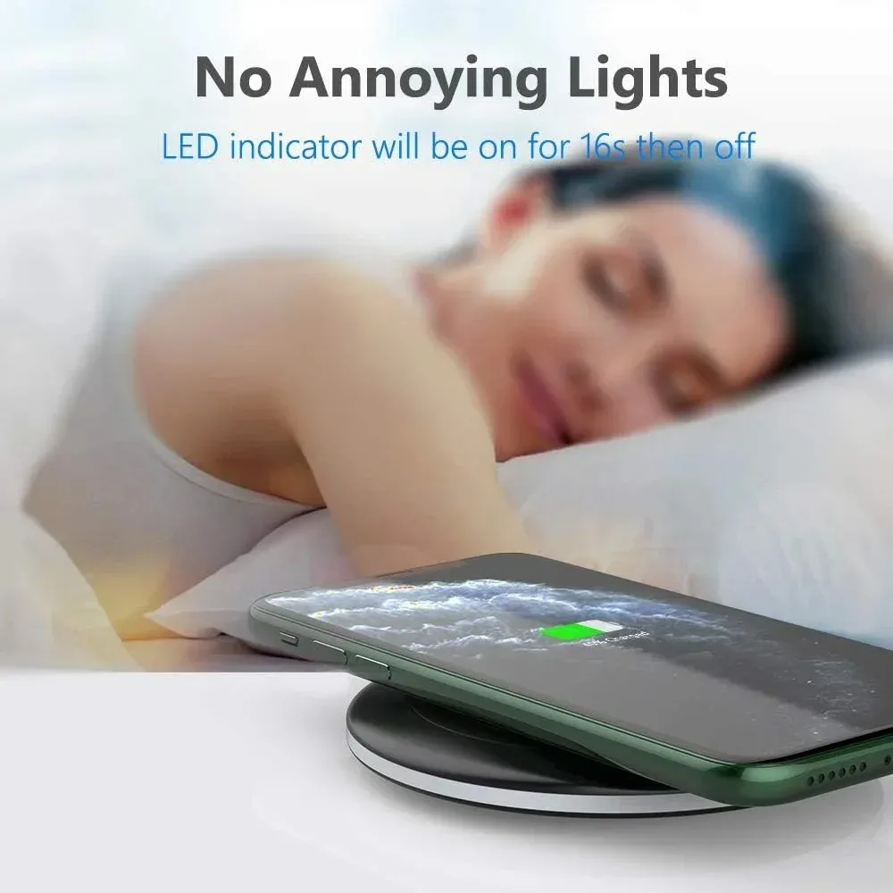 Almohadilla de carga inalámbrica de 15W para iPhone 14, 13, 12, 15 Pro, XS Max, estación de carga inalámbrica rápida de inducción para Samsung, Xiaomi y Huawei