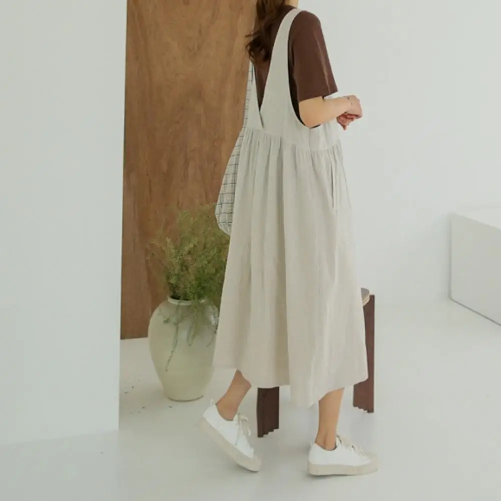 2026 المرأة فستان صيفي فضفاض حجم كبير ساحة الرقبة مطوي بلون مباراة تي شيرت الإبط العميق لينة كبيرة هيم فستان سيدة المرأة