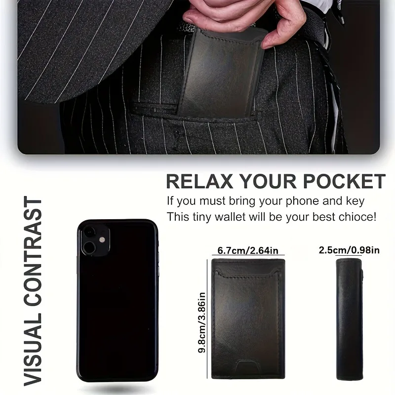 New Men's Business Wallet, Large Capacity with Multiple Card Slots, RFID Anti-Theft, Travel Wallet, Card Organizer