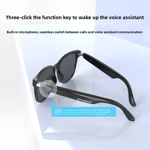 Imagen 2 del producto HYUNDAI HY-C8 Gafas inteligentes Bluetooth 5.4 Gafas de sol Auriculares Micrófono incorporado, deporte al aire libre, traducción AI, Compatible con iOS/Android