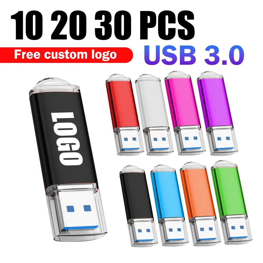 

10/20/30 шт. USB-накопитель с логотипом, высокоскоростной USB-накопитель 3,0, 64 ГБ, 32 ГБ, металлический флэш-накопитель, диск памяти Cle usb, бесплатная доставка