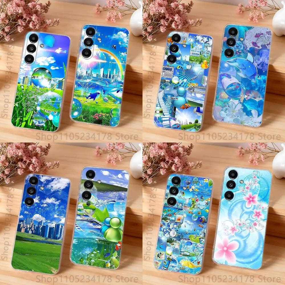 

Frutiger Aero blue style Clear case suitable for Samsung S30,S25,S24,S23,S21,S22,S20,S10,5G,FE,lite,PIus,Ultra Transparent