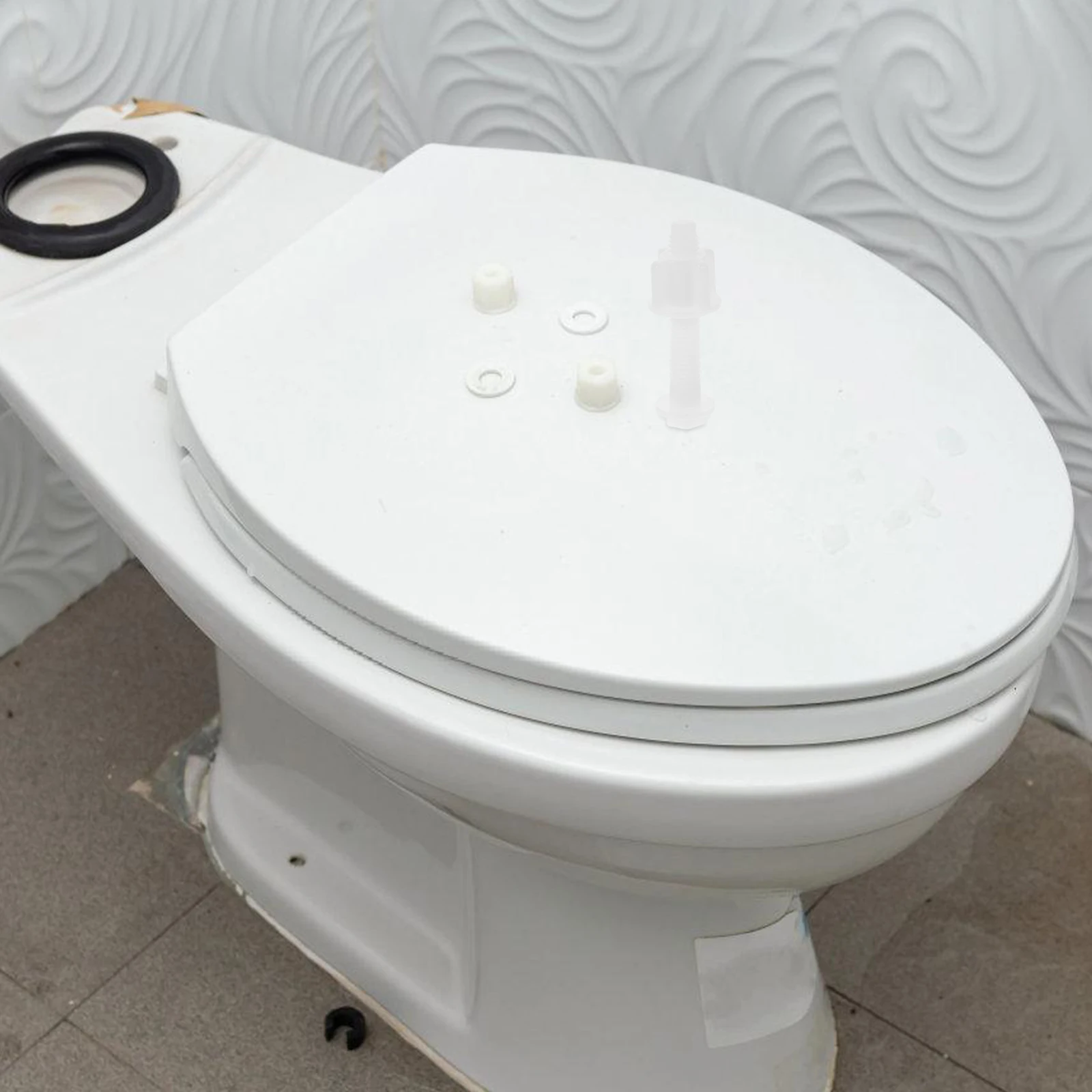 

2pcs Toilet Seat Cover Hinges Replacement Screws Plastic Fittings for Old Style Bathroom Toilet Seats Hardware Durability Easy