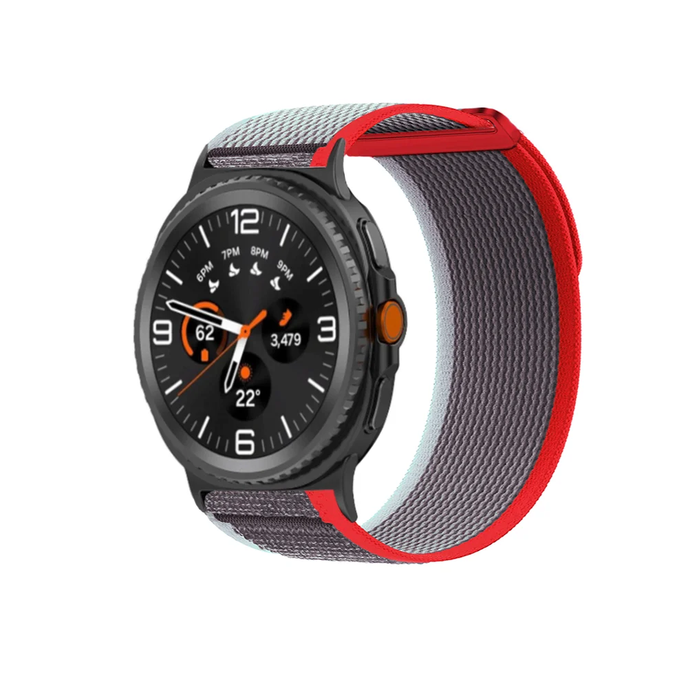 حزام حلقة منسوج لساعة سامسونج جالاكسي 8 / الترا 2، سوار حلقة رياضي مكون من قطعتين بقطر بري