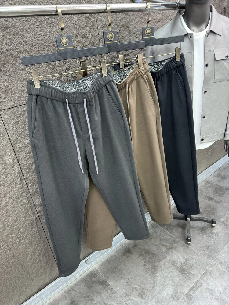 

Брюки Svip Camere, осенне-зимние модные удобные теплые широкие брюки с конусом, повседневные шерстяные брюки для мужчин