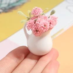 1:12 Doll House Miniature Flowers Fairy Garden Ornament Mini Potted Plant Flowers Pot For Dollhouse Decals New~