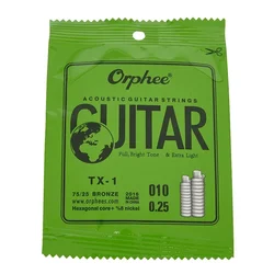 10PCS Orphee Single Strings For TX-1 Acoustic Guitar 1st E-String(.010) Replacement High-carbon Steel Core 0.25mm Accessories