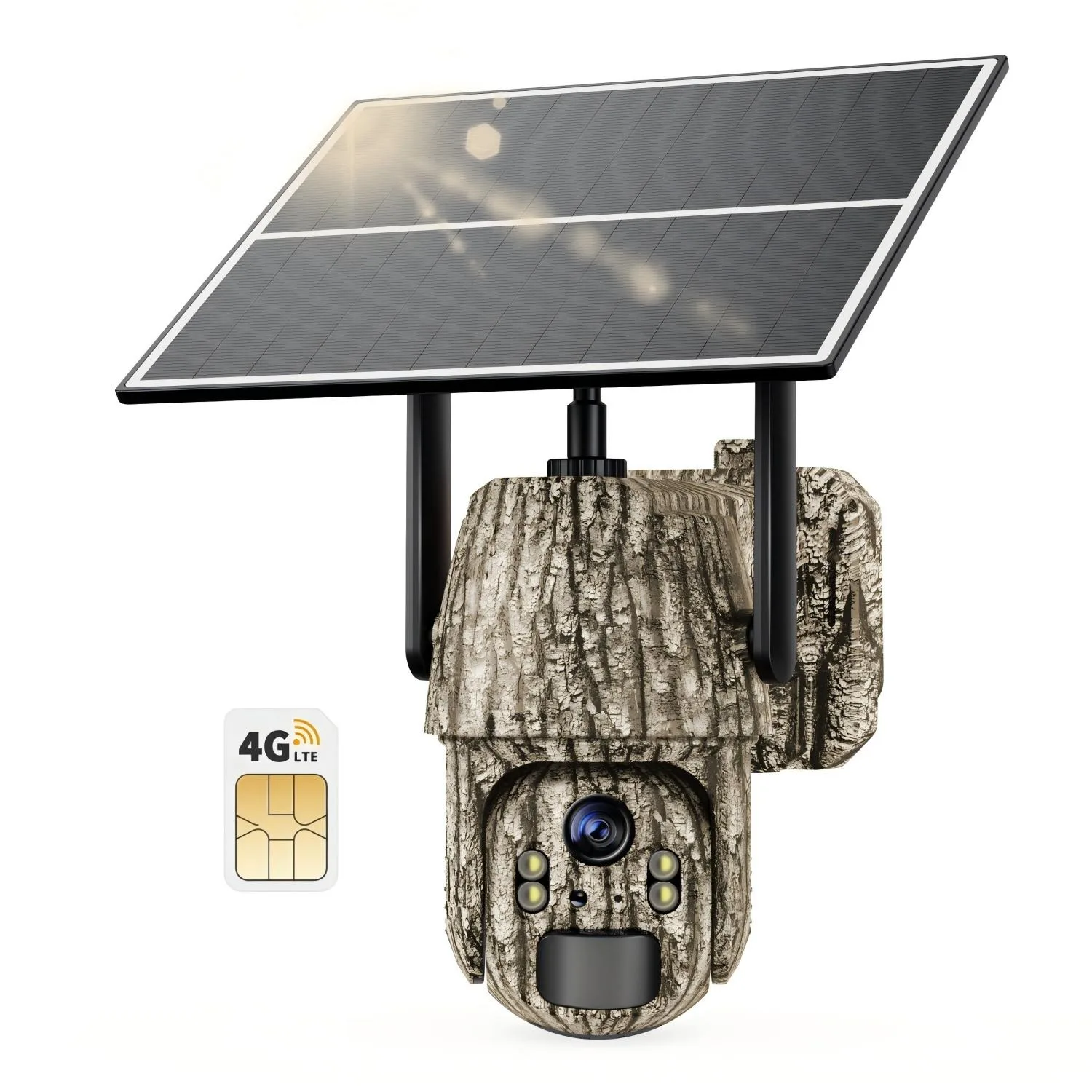كاميرا 4G LTE Solar Trail مع 360 °   العرض المباشر: 2K HD، خطة بيانات غير محدودة، للأمن على مدار الساعة ومراقبة الحياة البرية