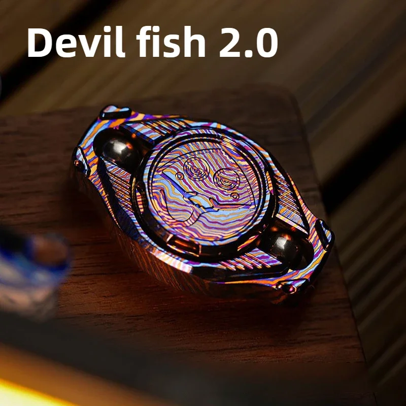 Devilfish 2,0 viento mecánico EDC doble hoja mecánica Metal dedo Gyro descompresión juguetes de escritorio regalo