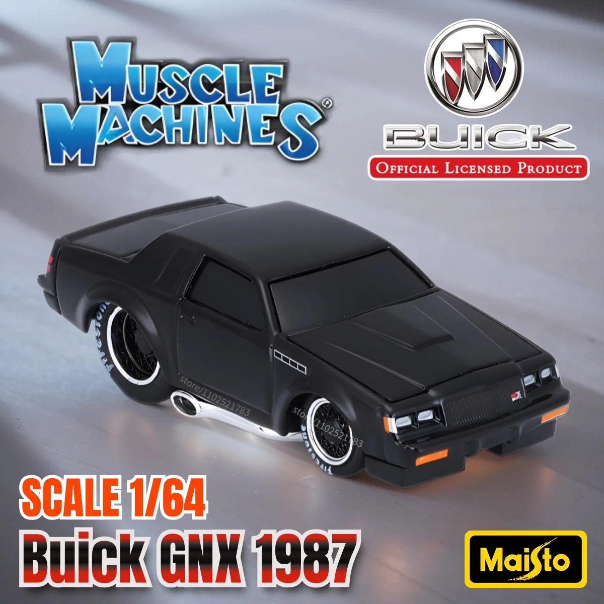 Maisto 1:64 Muscle Machines Buick GNX 1987 Car Model Diecast Scale American Monster Miniature  Transport Figure Kid Boy Toy