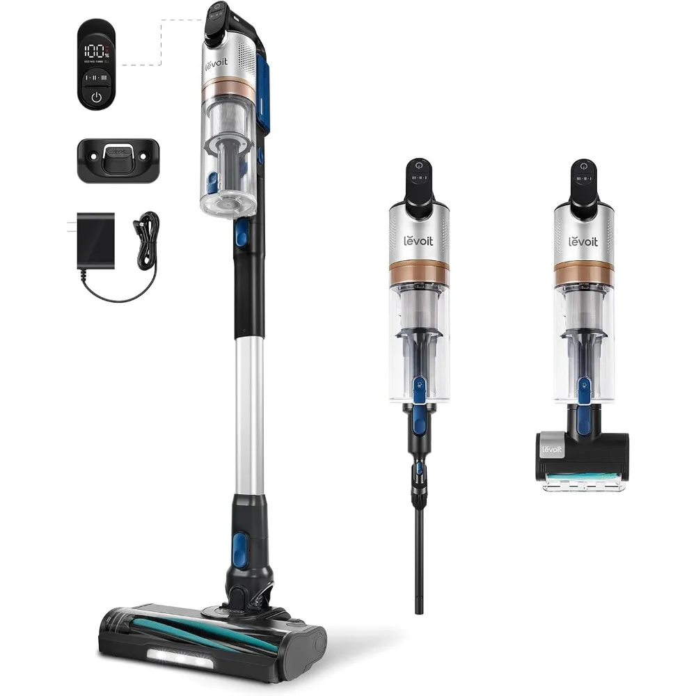 Cordless Vacuum Cleaner with HEPA Filter, Stick Vac with Tangle-Resistant Design, Up to 60 Mins, Powerful Suction, Lightweight,