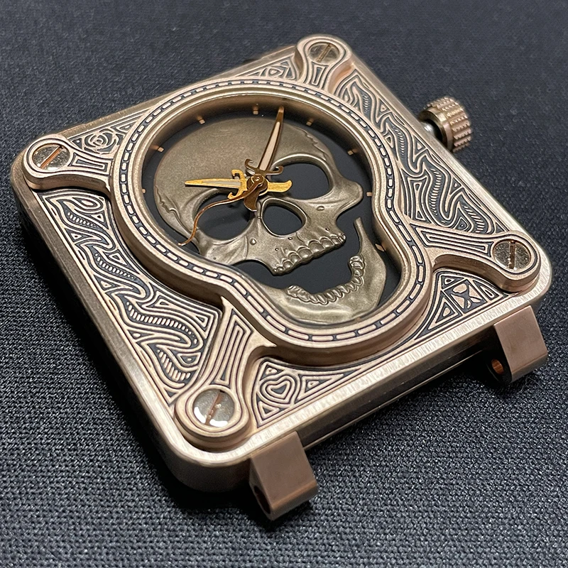 STEELFLIER Men Automatic Watch 46mm Square Bronze Mechanical Wristwatch Diver 20Bar Waterproof C3 Luminous Sapphire Mirror NH35