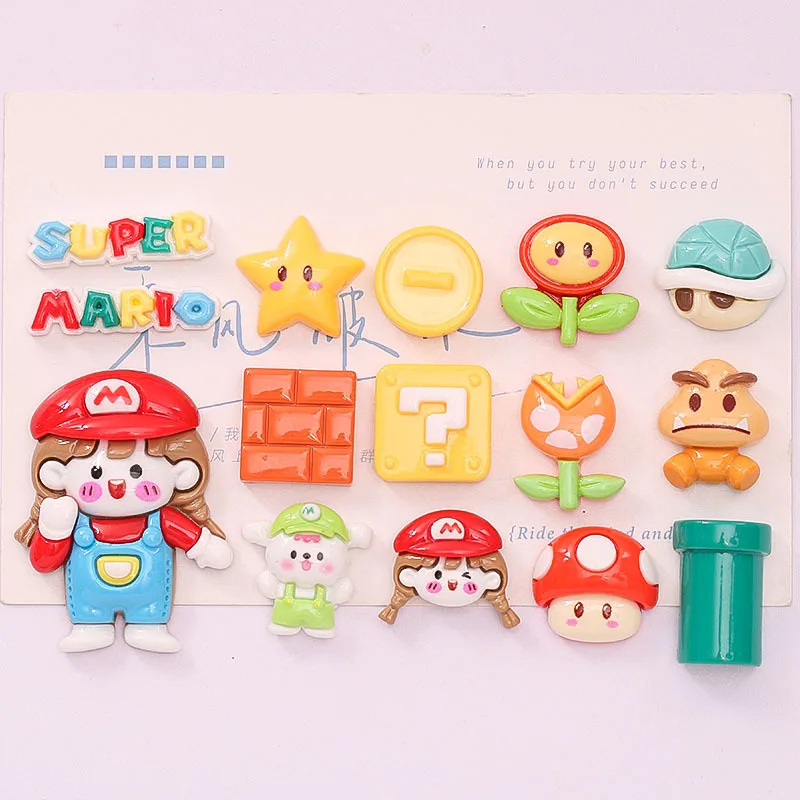 Hot Super Mario Cross Dressing DIY Jewelry Cream Gel Phone Case Headwear Classic Cartoon Game Resin Accessories Wholesale